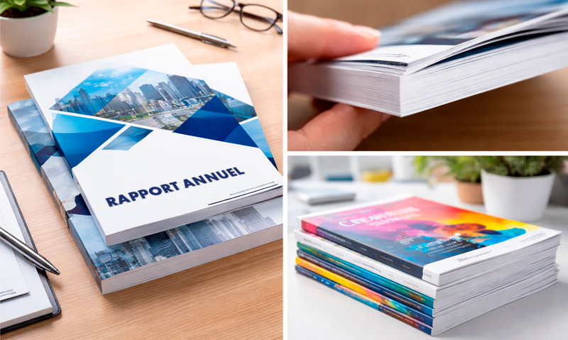 Détail du collage avec mors collés (collage latérale) sur un livre dos carré collé