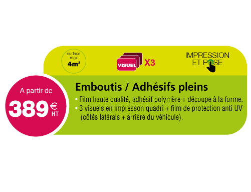 Marquage publicitaire sur fourgon à partir de 389 euros réalisé en adhésifs de qualité, marque Hexis