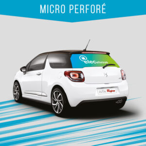 Sticker micro-perforé vitre arrière voiture – visibilité intérieure conservée