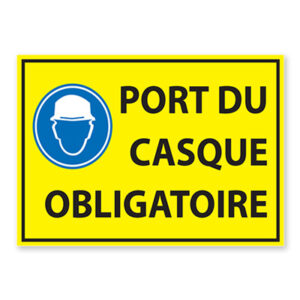 Panneau : Port du casque obligatoire