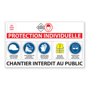 Panneau de chantier personnalisé "Protection Individuelle"