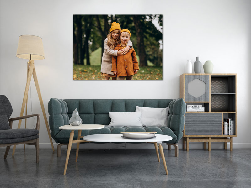 Impression sur toile dans un salon