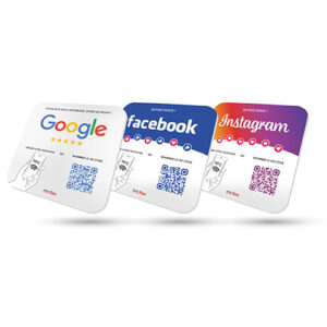 Plaque NFC pour avis Google, Facebook, Instagram, Snapchat, Tiktok