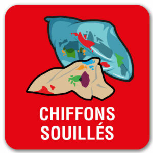 Panneau tri sélectif : Chiffons Souillés