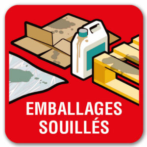 Panneau tri sélectif : Emballages Souillés
