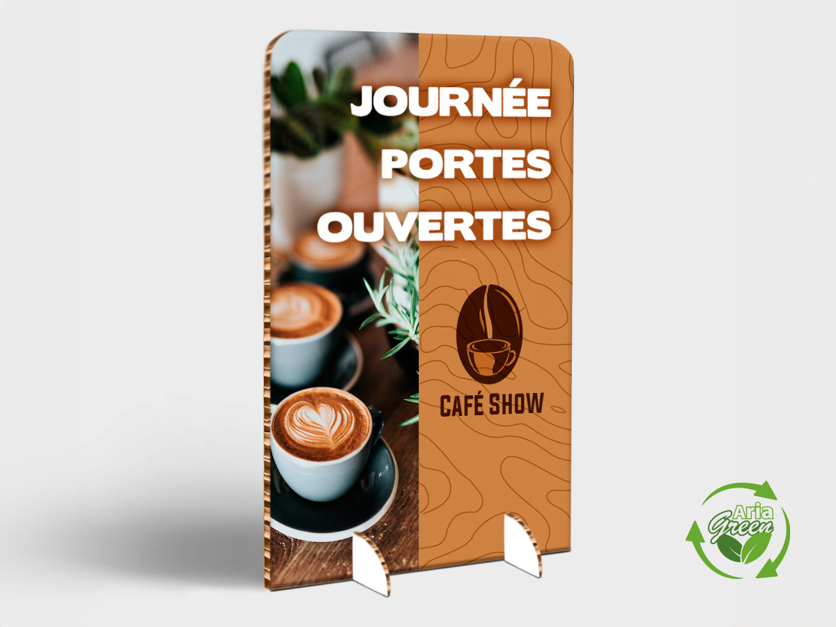 Panneau d'accueil en carton alvéolaire recyclable